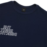 クルーネック s/s ワッフル Tシャツ/ディープネイビー