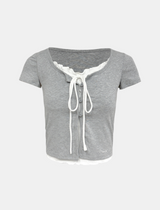 ルナコントラストリボンTシャツ