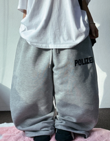 HIGH QUALITY ✨ BRUSHED / STRING / KOREAN ✨ FRONT BOLD LETTERING TATTOO POINT SEMI WIDE BALLOON LONG PANTS 💙💛💚 - 4 COLORS