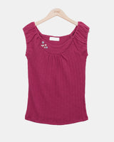 Helty Eyelet Puff Sleeveless Top