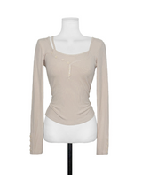 elver slim layer button tee