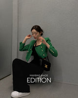 【MADE】Collarless Cropped Jacket