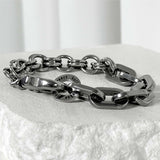 ss-A Rボックス x ダブルチェーンブレスレット_シルバー