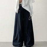 Lenny waist banding color nylon rust lock wide pants