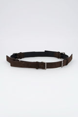 MULTI BUCKLE SUEDE BELT / BROWN