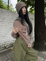 Luzi Round Wide Casual Long-Sleeve T-Shirt