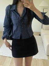 Ocean Cropped Shirt Strips - 2 colours