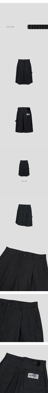 [S/S] Pin stripe bermuda pants