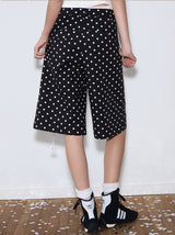 rirri 25 Spring/Summer Collection - Casual Black & White Polka Dot Cropped Pants (High-Density 100% Cotton)