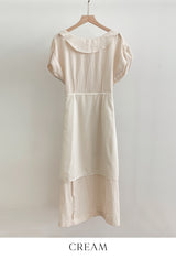 Opil Balloon Sleeve Linen Long One Piece