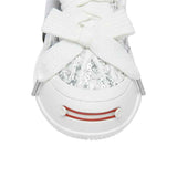 Silver Textured Low Top Sneakers, Unisex Lace Up Casual Shoes