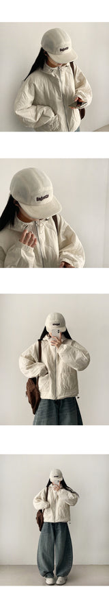 May Baguette Embroidered Lettering Fleece Campcap