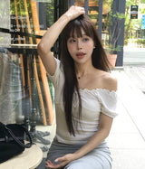 [ daily ] ミュールオフシャーリングテンションリボントップ