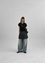 [MADE] Kiku Check Pleated Mini Wrap Skirt