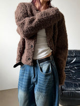 [Unisex] アルパカファーカーディガン(2color)