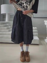 Root Stitch Cargo Bermuda Denim Pants