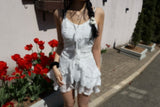 Hazle Cancan Ribbon Strap Sleeveless Mini Dress
