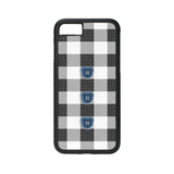 【MADE】テディ ボタン チェック ブラック アイフォン ケース [Glossy Glass/Basic] ｜Acrylic attachment case