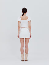 コルセットクロップブラウス (white)