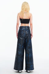 Embryo special imitation crocodile leather pants