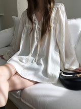 Robe shirring loose blouse