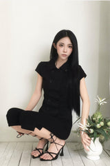 26SS★ [ EEUN MADE ] ロゼット ボタン トップス