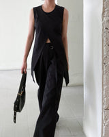 lessel nylon slit sleeveless