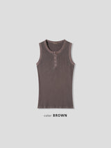 Mile Pigment Henley Sleeveless (4color)