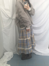 Hazel latte checkered skirt