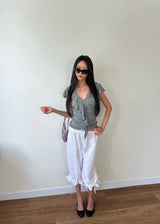 dot frill pants