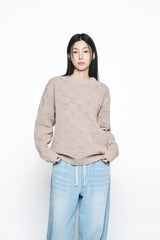 25SS アースワッペンオーバーサイズニット ベージュ