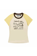 パステルドッグスケッチラグランTシャツ - ウィメンズ