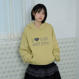 I LOVE CAT NOT YOU キャットイヤーフーディー - ライトグリーン