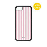 【MADE】パステル ストライプ ピンク アイフォン ケース [Glossy Glass/Magsafe]