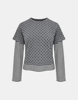 Dot Stripe Layered Tee