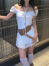 サンデー ガーデン フラワー スクエア シャーリング ミニ ドレス