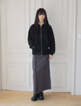 フリース フーディー ジップアップ(BLACK)