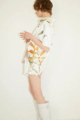 Leaf Satin Short Pants