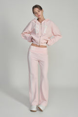 87 Waffle Track Pants, Pink