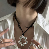 [925silver] Bold pendent suede necklace (2type)