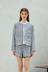 CHERISH TWEED JACKET / SKY BLUE