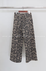 leopard leopard wide long pants