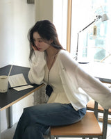 [MADE] Leeds loose fit V-neck cardigan