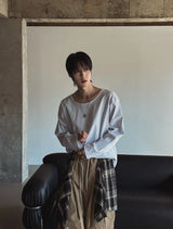 [1+1] Nuke Basic U-Neck Long Sleeve T-Shirt