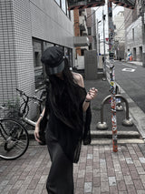 シースルーオーバーフィットニットケープ