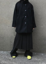  PLEATS WRAP BUTTON SKIRT