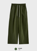 Cool Pin Tuck Linen Wide Pants