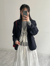 Back-button Single Loose-fit Short Jacket