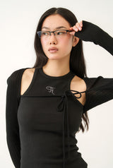 【即日発送】Jewel tank top - black  