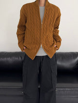 [MADE] Two-Way Wool Cable Knit Zip-Up (7C)
